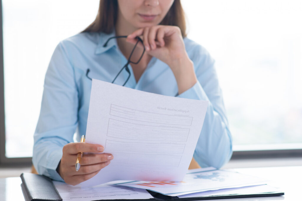 medical form with report and other data