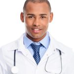 african-american-male-doctor-in-white-coat-with-stethoscope-isolated-on-white